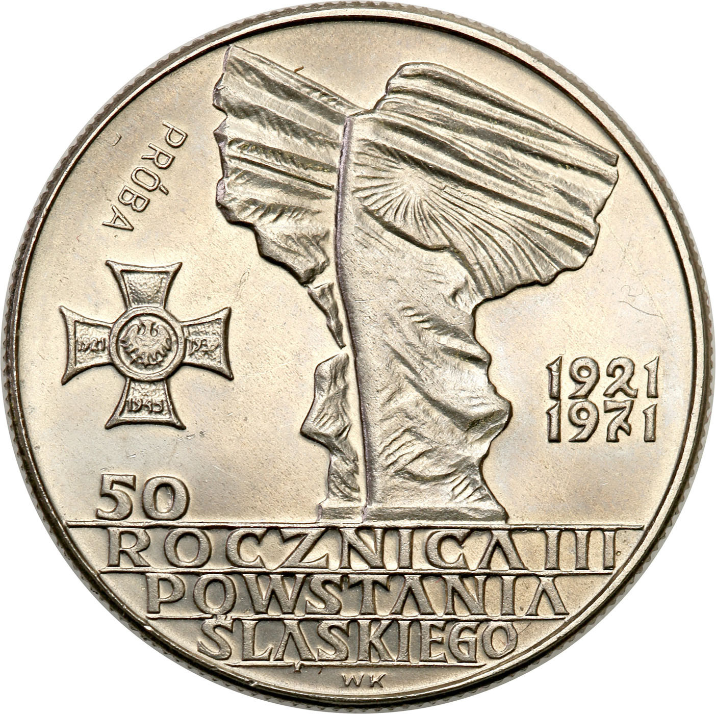PRL. PRÓBA Nikiel 10 złotych 1971 – Powstanie Śląskie